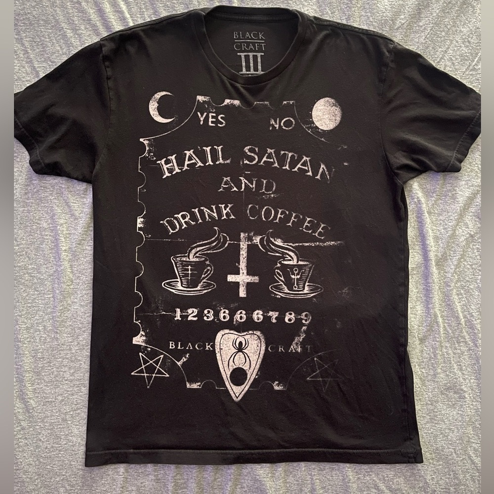 Blackcraft Cult Hail Satan & Drink Coffee Tee